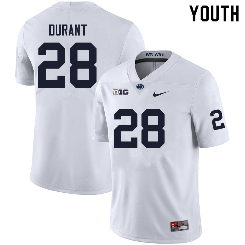 Youth #28 Zane Durant Penn State Nittany Lions College Football Jerseys Sale-White